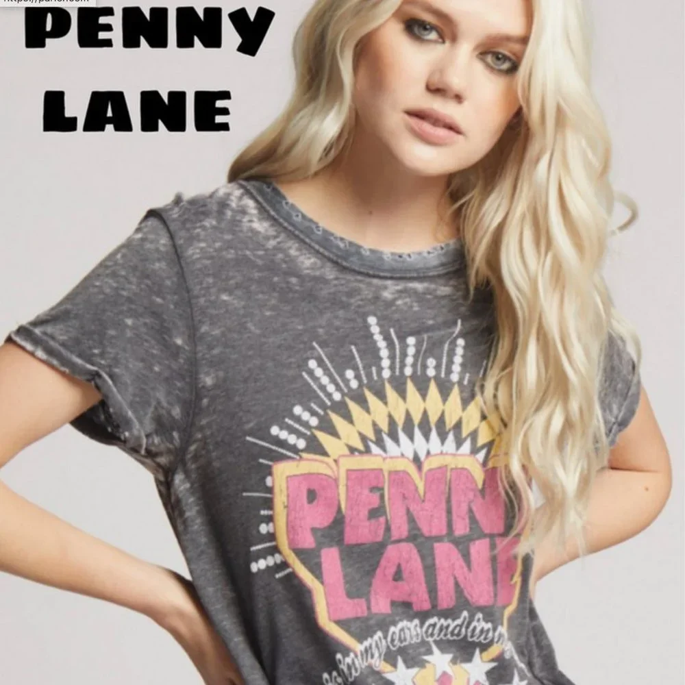 ONE LEFT: NEW Recycled Karma Vintage Mineral Wash PENNY LANE tshirt Med - Picture 2 of 5